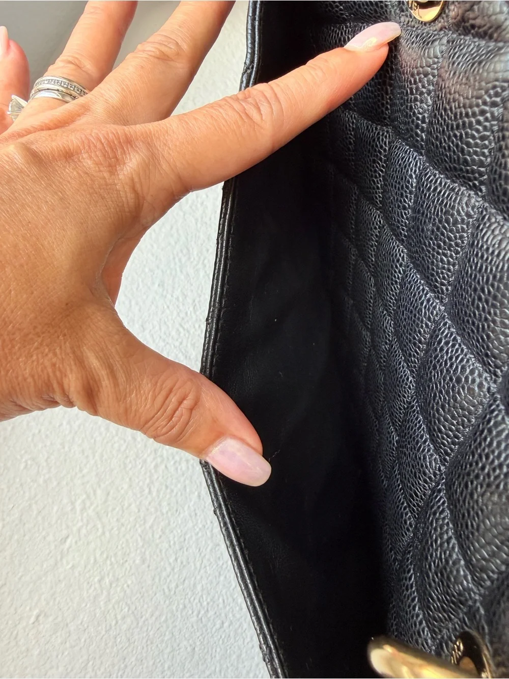CHANEL Grand Shopping Tote Black Caviar Leather with Gold Hardware - Authentic